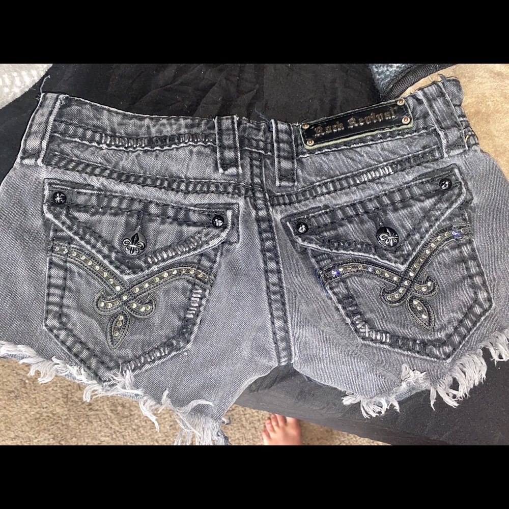 Rock revival black shorts